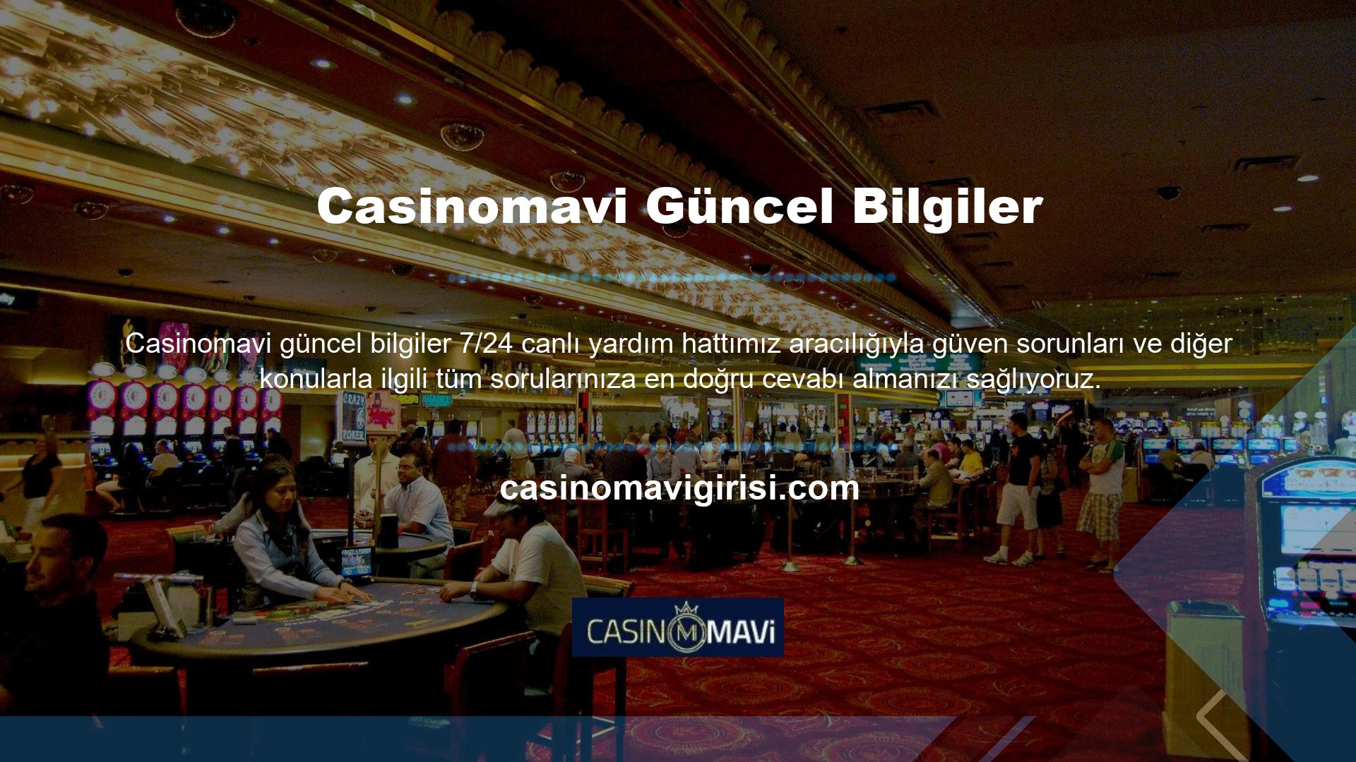 Casinomavi Login güncel adres değişikliğinde üyelere en kısa sürede bilgi verecektir